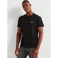 Tommy Jeans Regular Fit Left Chest Badge T-Shirt - Black