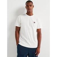 Tommy Jeans Regular Fit Left Chest Badge T-Shirt - Off White