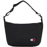 TOMMY JEANS Women/'s Daily Shoulder Bag with Logo, Black (Black), One Size