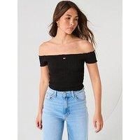 Tommy Jeans Mini Logo Smock Top - Black