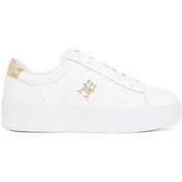 Tommy Hilfiger Platform Court Metallic Trainer - White