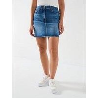 Tommy Jeans Mid Rise Mom Denim Skirt - Blue