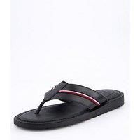 TOMMY HILFIGER Men/'s CORE HILFIGER TOE POST LH SANDAL, BLACK (Black), 6.5