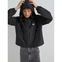 Tommy Jeans Women/'s TJW Essential Windbreaker EXT DW0DW20672 Jacket, Black (Black), XL