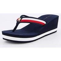 Tommy Hilfiger Corporate Wedge Beach Womens Beach Sandals in Space Blue - 7 UK