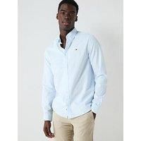 Tommy Jeans Regular Fit Left Chest Linen Blend Shirt - Blue