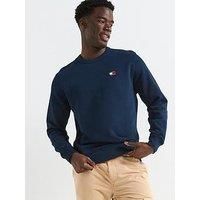 Tommy Jeans Regular Fit Left Chest Badge Crew Sweat - Navy