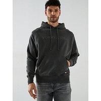 Tommy Jeans Relaxed Label Logo Hoodie - Black