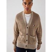 Tommy Jeans Relaxed Badge Knitted Cardigan - Light Brown