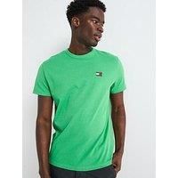 Tommy Jeans  TJM REG BADGE TEE EXT  men's T shirt in Green