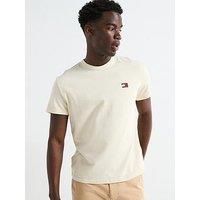 Tommy Jeans Regular Fit Left Chest Badge T-Shirt - Natural