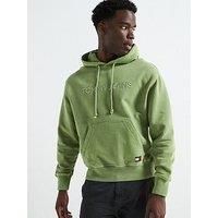 Tommy Jeans Relaxed Label Logo Hoodie - Green