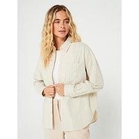 Calvin Klein Jeans Woven Label Logo Shirt - Beige