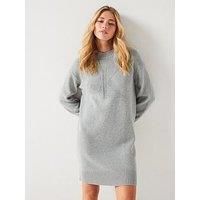 Calvin Klein Women’s Loose Fit Jumper Dress, Grey (Grey Heather), S