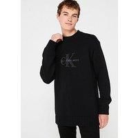 Calvin Klein Jeans Chenille Monologo Knitted Jumper - Black