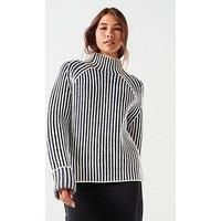 Calvin Klein Wool Two Tone Stripe Jumper - Navy