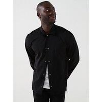 Calvin Klein Comfort Knit Button Thru Overshirt - Black