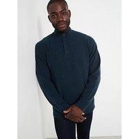 Calvin Klein Tech Stretch Wool 1/4 Zip Knitted Jumper - Dark Blue