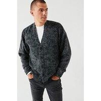 Calvin Klein Jacquard Alpaca-Blend Knitted Cardigan - Black