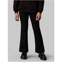 Calvin Klein Jeans Girls Pinstripe Flare Pants - Black
