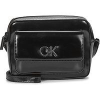 Calvin Klein Jeans  RE-LOCK CAMERA BAG_SHINY  women's Shoulder Bag in Black