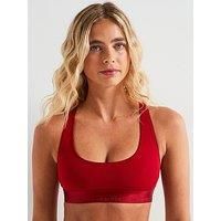 Calvin Klein Red Logo Unlined Bralette - Red