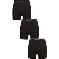 Mens 3 Pack Calvin Klein 100% Cotton Classic Fit Boxer Briefs Black / Black / Black XXL