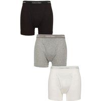 Mens 3 Pack Calvin Klein 100% Cotton Classic Fit Boxer Briefs Black / Grey Heather / White XXL