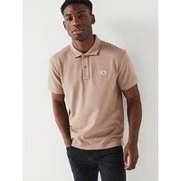 Calvin Klein Jeans Left Chest Woven Label Polo Shirt - Stone