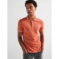 Calvin Klein Men’s Tipping Slim Fit Short Sleeve Polo Shirt with Stretch
