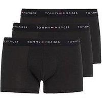 Tommy Hilfiger Men Boxer Short Trunks Underwear Pack of 3, Black (Black/Black/Black), XL