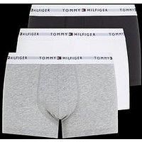 Tommy Hilfiger Men Boxer Short Trunks Underwear Pack of 3, Multicolor (Grey Heather/Black/White), XL
