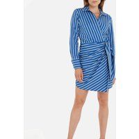Tommy Hilfiger Co Stripe Short Wrap Cotton Shirt Dress - IT 38/UK 10