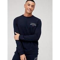 Tommy Hilfiger Men Sweatshirt without Hood, Blue (Desert Sky), XXL