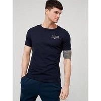 Tommy Hilfiger Men/'s Cn Ss Tee Logo Shirt, Desert Sky, L