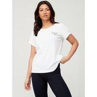 Tommy Hilfiger Women/'s Short Sleeve T-Shirt Uw0uw04525 S/S T-Shirts, White (White), XS