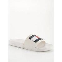 Tommy Jeans Men TOMMY JEANS POOL SLIDE ESS, Ecru, 43 EU