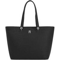 Tommy Hilfiger Women/'s TH Emblem Tote AW0AW15178, Black (Black), One Size UK