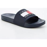 Tommy Jeans Flag Logo Pool Slide - Navy