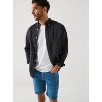 Tommy Hilfiger Regular Fit Pigment Dyed Long Sleeve Shirt - Black