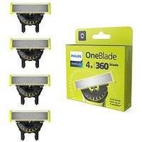 Genuine Philips OneBlade 360 Replacement Blades, for OneBlade Electric Shaver and Trimmer, 4 Pack, Model QP440/50