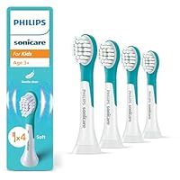 Philips Sonicare for Kids, Genuine Replacement Toothbrush Heads for Kids Aged 3+, 4 Pack, HX6034/90