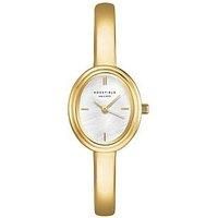 Rosefield Rosefield Studio Bangle Watch With Oval Mop Dial On A Gold Ip Bangle