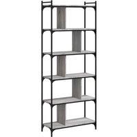 Bookcase Office 6-Tier Book Shelf Rack Storage Cabinet Engineered Wood vidaXL