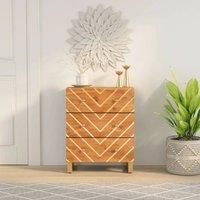 vidaXL Side Cabinet Brown and Black 60x33.5x75 cm Solid Wood Mango