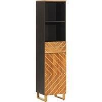 Bathroom Cabinet Cupboard Vanity Unit Brown and Black Solid Wood Mango vidaXL
