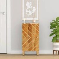 vidaXL Solid Mango Wood Side Cabinet with Acacia Brown Finish - Modern Style Storage Unit for Living Room, Bedroom - Brown and Black - 40x33.5x75 cm
