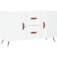 vidaXL Engineered Wood Sideboard - High Gloss White, Metal Legs, Spacious Storage, Stylish & Modern Design for Living Room and Bedroom
