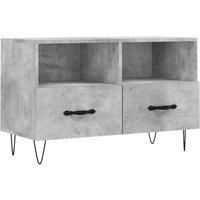 vidaXL Engineered Wood TV Cabinet in Concrete Grey - Modern Style TV Stand with Spacious Storage & Iron Legs for Living Room and Bedroom