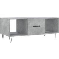 vidaXL Robust Iron-legged Engineered Wood Coffee Table with Storage Compartments for Living Room in Stylish Concrete Grey